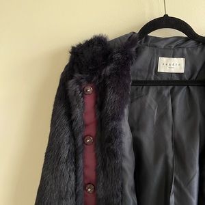 SANDRO rabbit fur jacket